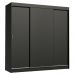 Guarda-Roupa Casal Madesa Reno 3 Portas de Correr - Preto