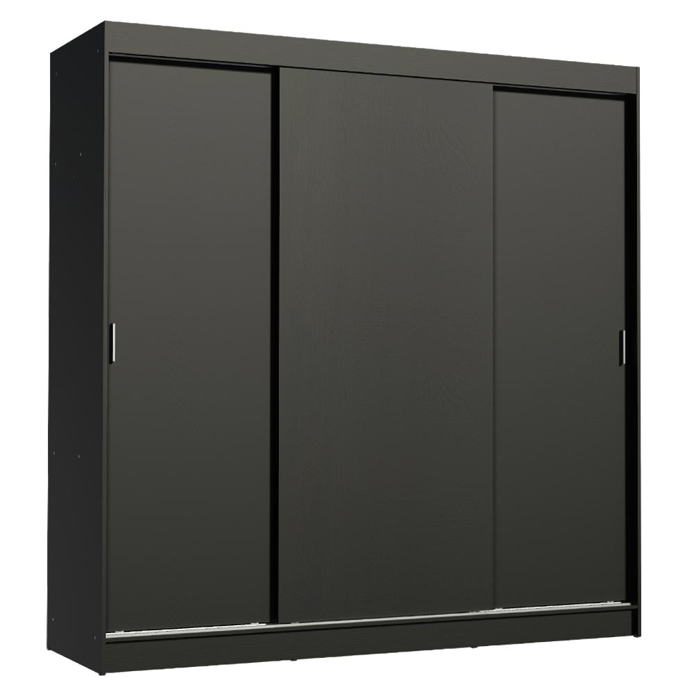 Guarda-Roupa Casal Madesa Reno 3 Portas de Correr - Preto