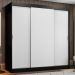 Guarda-Roupa Casal Madesa Reno 3 Portas de Correr - Preto/Branco