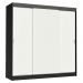 Guarda-Roupa Casal Madesa Reno 3 Portas de Correr - Preto/Branco