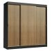 Guarda-Roupa Casal Madesa Reno 3 Portas de Correr - Preto/Rustic