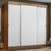 Guarda-Roupa Casal Madesa Reno 3 Portas de Correr - Rustic/Branco