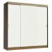 Guarda-Roupa Casal Madesa Reno 3 Portas de Correr - Rustic/Branco