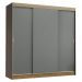Guarda-Roupa Casal Madesa Reno 3 Portas de Correr - Rustic/Cinza