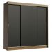 Guarda-Roupa Casal Madesa Reno 3 Portas de Correr - Rustic/Preto