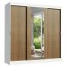 Guarda-Roupa Casal Madesa Reno 3 Portas de Correr com Espelho - Branco/Rustic