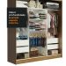 Guarda-Roupa Casal Madesa Reno 3 Portas de Correr com Espelho - Rustic