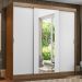 Guarda-Roupa Casal Madesa Reno 3 Portas de Correr com Espelho - Rustic/Branco