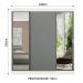 Guarda-Roupa Casal Madesa Reno 3 Portas de Correr com Espelhos - Branco/Cinza
