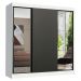 Guarda-Roupa Casal Madesa Reno 3 Portas de Correr com Espelhos - Branco/Preto