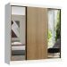 Guarda-Roupa Casal Madesa Reno 3 Portas de Correr com Espelhos - Branco/Rustic