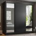 Guarda-Roupa Casal Madesa Reno 3 Portas de Correr com Espelhos - Preto