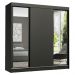 Guarda-Roupa Casal Madesa Reno 3 Portas de Correr com Espelhos - Preto