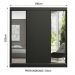 Guarda-Roupa Casal Madesa Reno 3 Portas de Correr com Espelhos - Preto