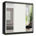 Guarda-Roupa Casal Madesa Reno 3 Portas de Correr com Espelhos - Preto/Branco
