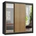 Guarda-Roupa Casal Madesa Reno 3 Portas de Correr com Espelhos - Preto/Rustic