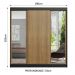 Guarda-Roupa Casal Madesa Reno 3 Portas de Correr com Espelhos - Preto/Rustic