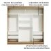 Guarda-Roupa Casal Madesa Reno 3 Portas de Correr com Espelhos - Rustic