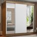Guarda-Roupa Casal Madesa Reno 3 Portas de Correr com Espelhos - Rustic/Branco