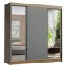 Guarda-Roupa Casal Madesa Reno 3 Portas de Correr com Espelhos - Rustic/Cinza