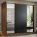 Guarda-Roupa Casal Madesa Reno 3 Portas de Correr com Espelhos - Rustic/Preto