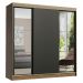 Guarda-Roupa Casal Madesa Reno 3 Portas de Correr com Espelhos - Rustic/Preto