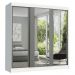 Guarda-Roupa Casal Madesa Reno 3 Portas de Correr de Espelho - Branco/Cinza