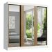 Guarda-Roupa Casal Madesa Reno 3 Portas de Correr de Espelho - Branco/Rustic