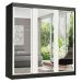 Guarda-Roupa Casal Madesa Reno 3 Portas de Correr de Espelho - Preto/Branco