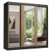 Guarda-Roupa Casal Madesa Reno 3 Portas de Correr de Espelho - Preto/Rustic
