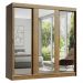 Guarda-Roupa Casal Madesa Reno 3 Portas de Correr de Espelho - Rustic