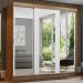 Guarda-Roupa Casal Madesa Reno 3 Portas de Correr de Espelho - Rustic/Branco