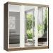 Guarda-Roupa Casal Madesa Reno 3 Portas de Correr de Espelho - Rustic/Branco