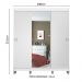 Guarda-Roupa Casal Madesa Veneza 3 Portas de Correr com Espelho com Pés - Branco