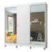 Guarda-Roupa Casal Madesa Veneza 3 Portas de Correr com Espelhos com Pés - Branco