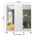 Guarda-Roupa Casal Madesa Veneza 3 Portas de Correr com Espelhos com Pés - Branco