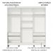 Guarda-Roupa Casal Madesa Veneza 3 Portas de Correr com Espelhos com Pés - Branco