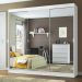 Guarda-Roupa Casal Madesa Veneza 3 Portas de Correr de Espelhos - Branco