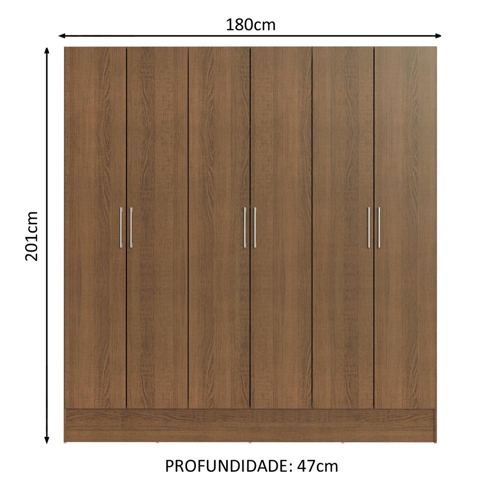 Guarda-Roupa Casal Madesa Vip 6 Portas Batentes