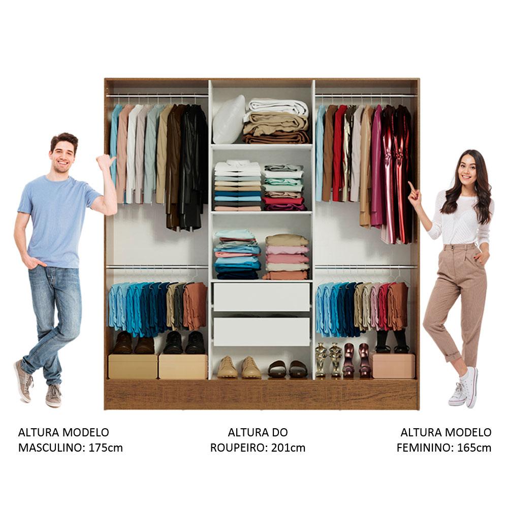 Guarda-Roupa Casal Madesa Vip 6 Portas Batentes