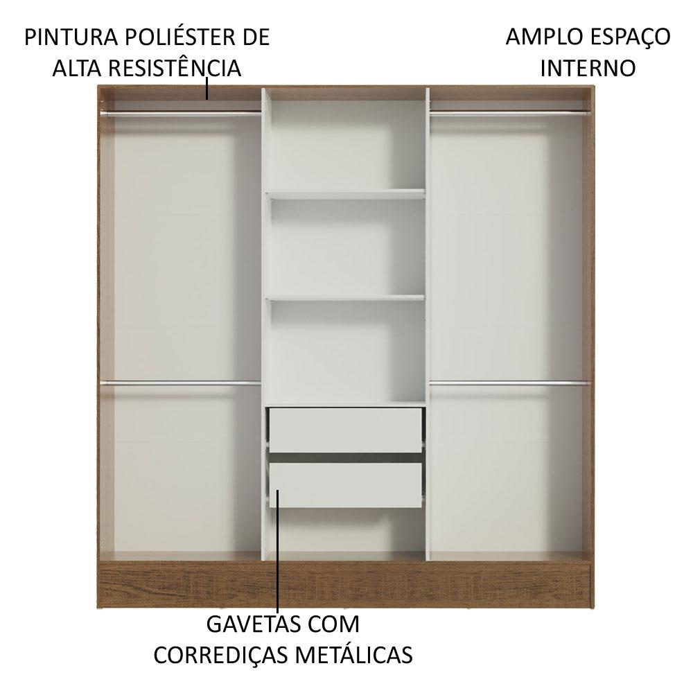 Guarda-Roupa Casal Madesa Vip Plus 6 Portas Batentes com Espelho