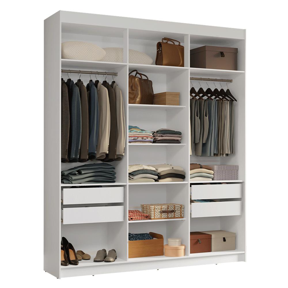 Guarda-Roupa Closet 4 Gavetas 180 cm Branco Venus Madesa