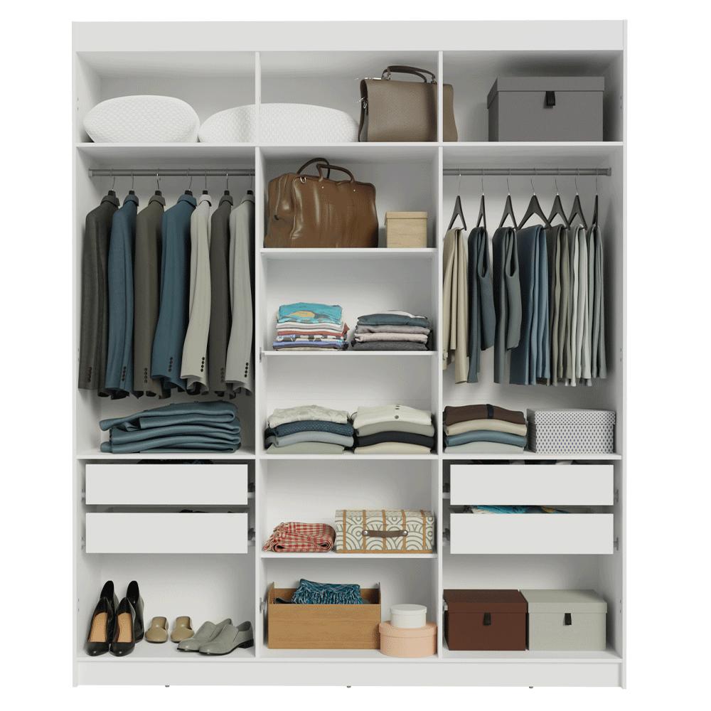 Guarda-Roupa Closet 4 Gavetas 180 cm Branco Venus Madesa