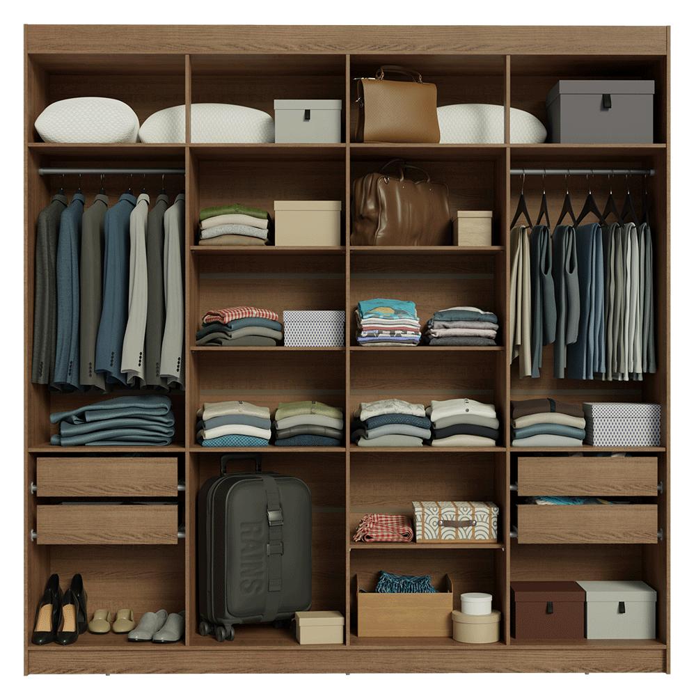 Guarda-Roupa Closet 4 Gavetas 216 cm Rustic Venus Madesa