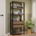 Guarda-Roupa Closet Modulado 2 Gavetas 4 Prateleiras 70cm Rustic/Preto Valencia Madesa