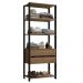Guarda-Roupa Closet Modulado 2 Gavetas 4 Prateleiras 70cm Rustic/Preto Valencia Madesa