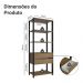 Guarda-Roupa Closet Modulado 2 Gavetas 4 Prateleiras 70cm Rustic/Preto Valencia Madesa