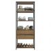 Guarda-Roupa Closet Modulado 2 Gavetas 4 Prateleiras 70cm Rustic/Preto Valencia Madesa