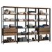 Guarda-Roupa Closet Modulado 4 Gavetas 18 Prateleiras 258cm Rustic/Preto Valencia Madesa