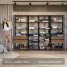 Guarda-Roupa Closet Modulado 4 Gavetas 18 Prateleiras 258cm Rustic/Preto Valencia Madesa